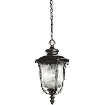 Lámpara colgante Luverne, bronce oxidado y vidrio