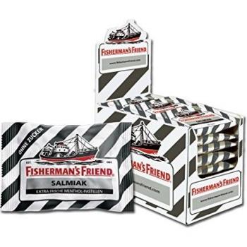 Fisherman's Friend - Caramelos Salmiak Sin Azúcar - 24x25g, Sabor Intenso y Vegano para Alivio de Garganta