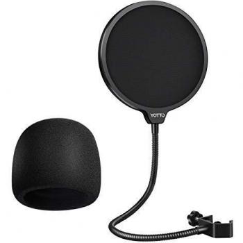 YOTTO Pantallas antiviento y filtros anti-pop Pop Filter para micrófonos, Espuma Paraviento Micrófono Parabrisas para Blue Yeti, Yeti Pro Condenser Micrófono