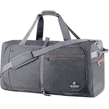 Waynorth 65L Bolsa de Viaje Plegable con Compartimento Bolsa de Deporte Impermeable Ligera Bolsa de Fin de Semana para Hombres Mujeres