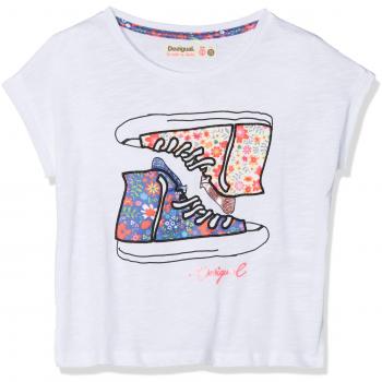 Desigual TS_eriosyce, Camiseta Para Niñas, Blanco