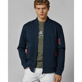 Chaqueta deportiva Utility Bomber azul marino de hombre con cierre cremallera y cuello perkins - XXL