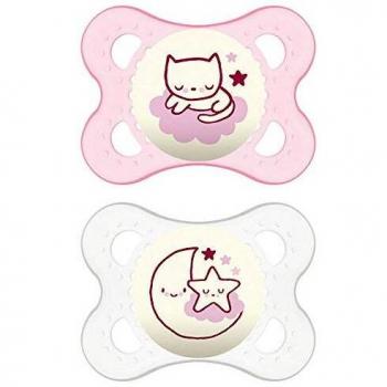 Chupete MAM Original Night Silicona 2-6 Meses Doble Rosa