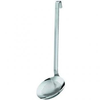 Cuchara Espumadora con Gancho de Acero Inoxidable 18/10, Ø 12 cm, Apta para Lavavajillas