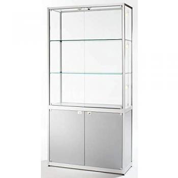 Vitrina de Almacenamiento con Puertas Abatibles, 2000 x 800 x 400 mm, Acabado Cromado Brillante