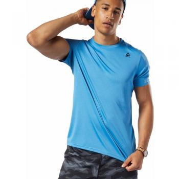 Reebok Wor Tech Top-Regular Camiseta, Hombre, Cyan, L