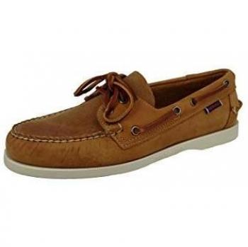 Sebago Docksides Crazy Horse Men's Boat Shoes, Tan, Size 44.5 EU