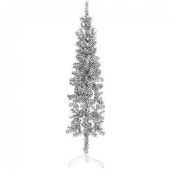 vidaXL Slim Artificial Half Christmas Tree with Silver Stand - 150 cm
