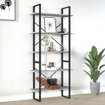 Estantería de 5 baldas Sonoma gris 80x30x175 cm madera multicapa