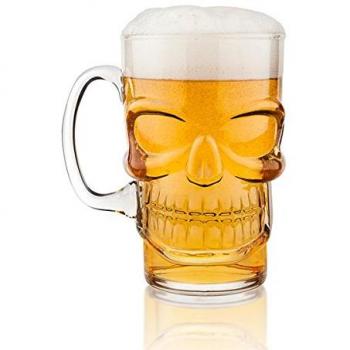 Final Touch FTA1862 Cráneo gótico Cerveza Lager Pint Glass, Barware de Halloween