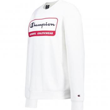 Champion Sudadera Graphic Shop Authentic Legacy para Hombre, Color Blanco, con Cuello Redondo, Modelo 219162 WW001