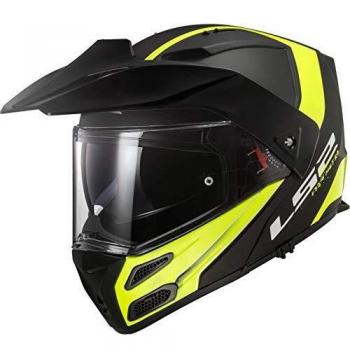 LS2 NC Casco per Moto, Hombre, Negro/Amarillo, XL
