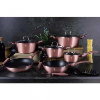 Batería de Cocina Inducción 15 Piezas Antiadherente Aluminio
