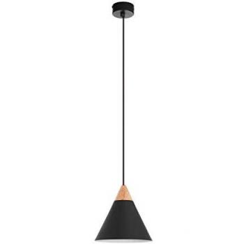 Lámpara de Techo Colgante Novolux Oda - Acero y Madera, E27 60W, IP20, Uso Interior