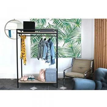 Portant de Ropa de Madera y Metal con Estantes L110 x H160 cm