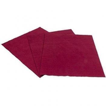 Conjunto de 3 gamuzas de limpieza de micro fibra para gafas en diferentes colores con corte en zig zag en calidad premium que sirve también para pantallas - rojo