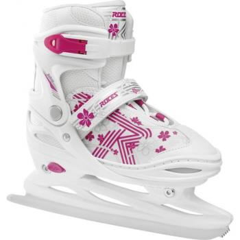 Patines sobre hielo Roces Jokey 3.0 Blanco para niña, con bota de plástico resistente, forro acolchado, cuchillas de acero inoxidable y sistema de cierre ajustable