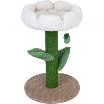 Rascador TIAKI Nature Flor Blanco - Poste para Rascar de Color Verde Claro