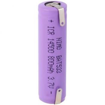 Batería de Litio 3,7V 800mA con Cto. Control ICR14500 Terminales
