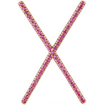 Piercing Earcandy XXL Xa de Plata con Baño de Oro Rosa Brillante