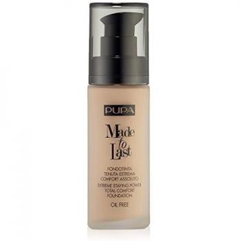 Pupa Made To Last Foundation 030 Natural Beige - Long-Lasting Liquid Makeup with SPF 10, Medium to High Coverage, 30 ml