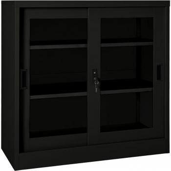 vidaXL Sliding Door Cabinet Black 90x40x90 cm Steel