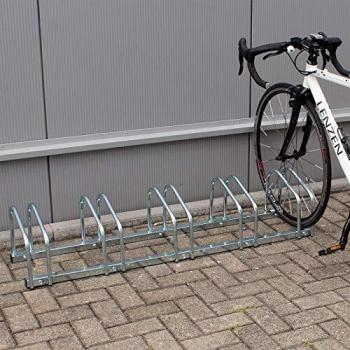 Soporte para 5 bicicletas de acero con revestimiento en polvo gris - Wiltec 1305x320x265mm