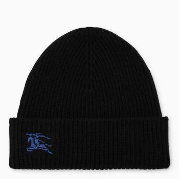 Burberry Men's Cashmere Beanie in Black, Size: ONE SIZE, Color A1189, Ribbed Design