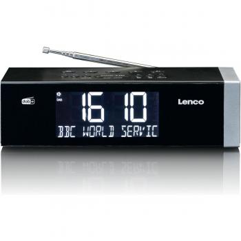 Lenco CR-640BK - Radio Despertador DAB+/FM Estéreo con Bluetooth, Pantalla LCD y Entrada AUX