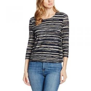 Eastex Meadow Grain Stripe, Camiseta de Manga Larga para Mujer, Multicolor