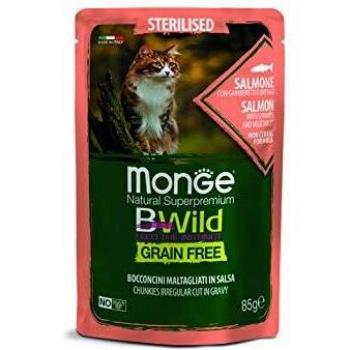 Monge BWild Sterilised Grain Free Salmon with Prawns and Vegetables in Sauce (Pack of 4)