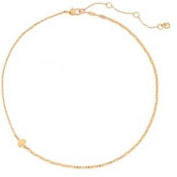 Kate Spade Gold Tone Logo Charm Collar Necklace - One Size