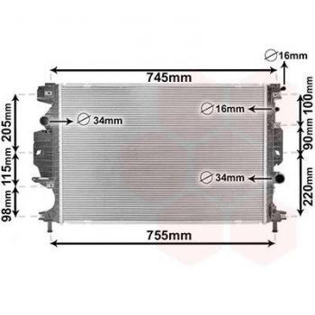 Radiador de refrigeración del motor VAN WEZEL 18002642