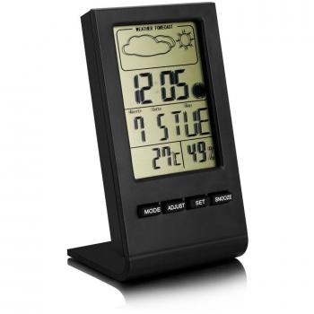 VersionTech Multifuncional Termómetro e Higrómetro Digital Con Pantalla LCD Medidor Temperatura y Humedad con Alarma Reloj Ideal para Casa Cocina Almacén Ambientes Sensibles