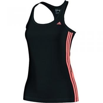 adidas ESS MID 3Stank - Camiseta para mujer, color negro / naranja, talla M