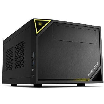 Sharkoon Shark Zone C10 - Caja de Ordenador, Pc Gaming, Mini-Itx, Negro, Amarillo