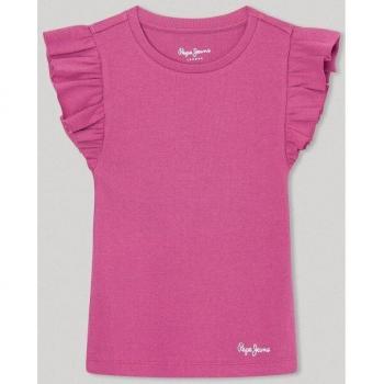 Pepe Jeans - Camiseta Quanise rosa de niña con diseño de manga mariposa