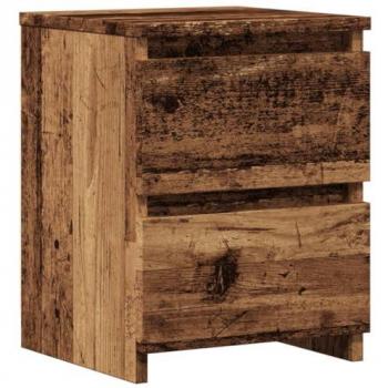 Mesita de noche madera de ingeniería envejecida 30x30x40 cm
