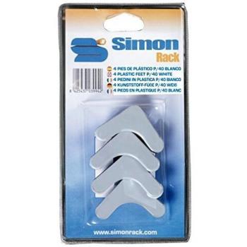 SimonRack 90130000001 - Blister de 4 pies P/35, color blanco