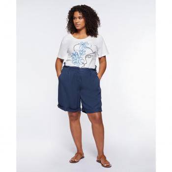 Bermuda de mujer Fiorella Rubino de TENCEL™ con bolsillos y trabillas en la cintura
