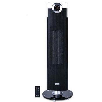 NEWTECK Calefactor Cerámico Rhapsody, Termoventilador de Torre, 2500W, Temperatura Ajustable hasta 35º, Temporizador 12h. Oscilación 76º, Silencioso, Velocidad 1.6m/s, Mando a Distancia y Panel Táctil