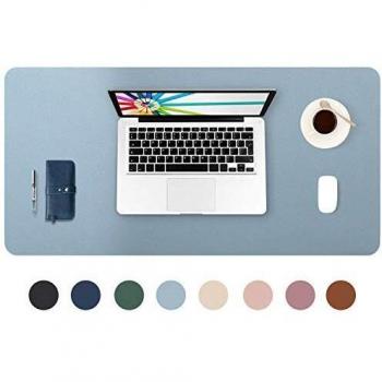 DOBAOJIA Alfombrilla de Ratón Extendida Mousepad Tapete de Escritura Estera Oficina Alfombrilla de Escritorio Protector Escritorio, Cuero PU Impermeable+Gamuza Antideslizante