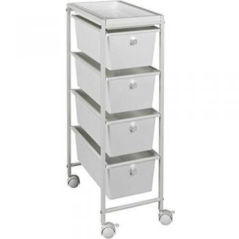 Wenko Carrito con Cajones Gala, Metal Recubrimiento de Polvo, Blanco, 38.5x22.5x76.5 cm