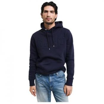 Sudadera con Capucha Gant Hombre Algodón Casual Bordada Azul Marino 2024
