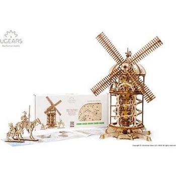 UGEARS Puzzle 3D para Adultos Modelo Mecánico Torre Molino de Viento Rompecabezas de Madera DIY Maqueta para Construir Juguete Educativo para Niños Set de Construcción de Artesanía en Madera