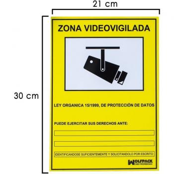 Señalización de Seguridad Zona Videovigilada 30x21 cm en PVC