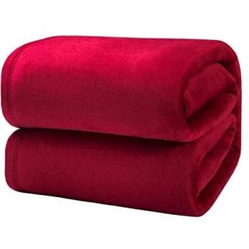 Bedsure Manta Cama 180 Invierno - Manta Sofa Extra Grande de Franela Suave, Mantas 270x230 cm Cubre Sofas, Rojo