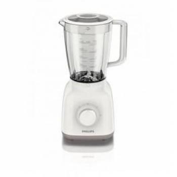 Philips Daily Collection Batidora de Vaso HR2100/00, Color Blanco, 400W, 2 Velocidades, Jarra de Plástico de 1.5L