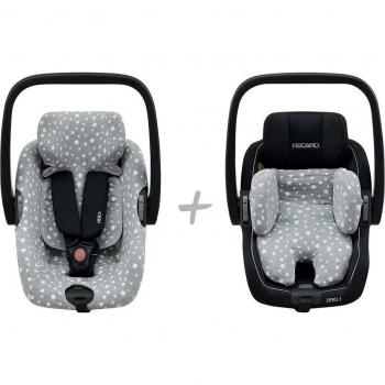 Funda Grupo 0 Jyoko + Funda Reductor Recaro Zero - Algodón Elástico Transpirable, compatible con Recaro Zero Jyoko White Star