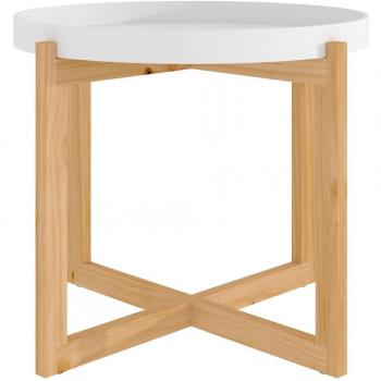 vidaXL White Square Coffee Table 21x21x17 Engineered & Solid Pine Wood